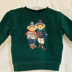 Ralph Lauren (with gift box!) Kids Green Sweatshirt and Pants with Bear Design